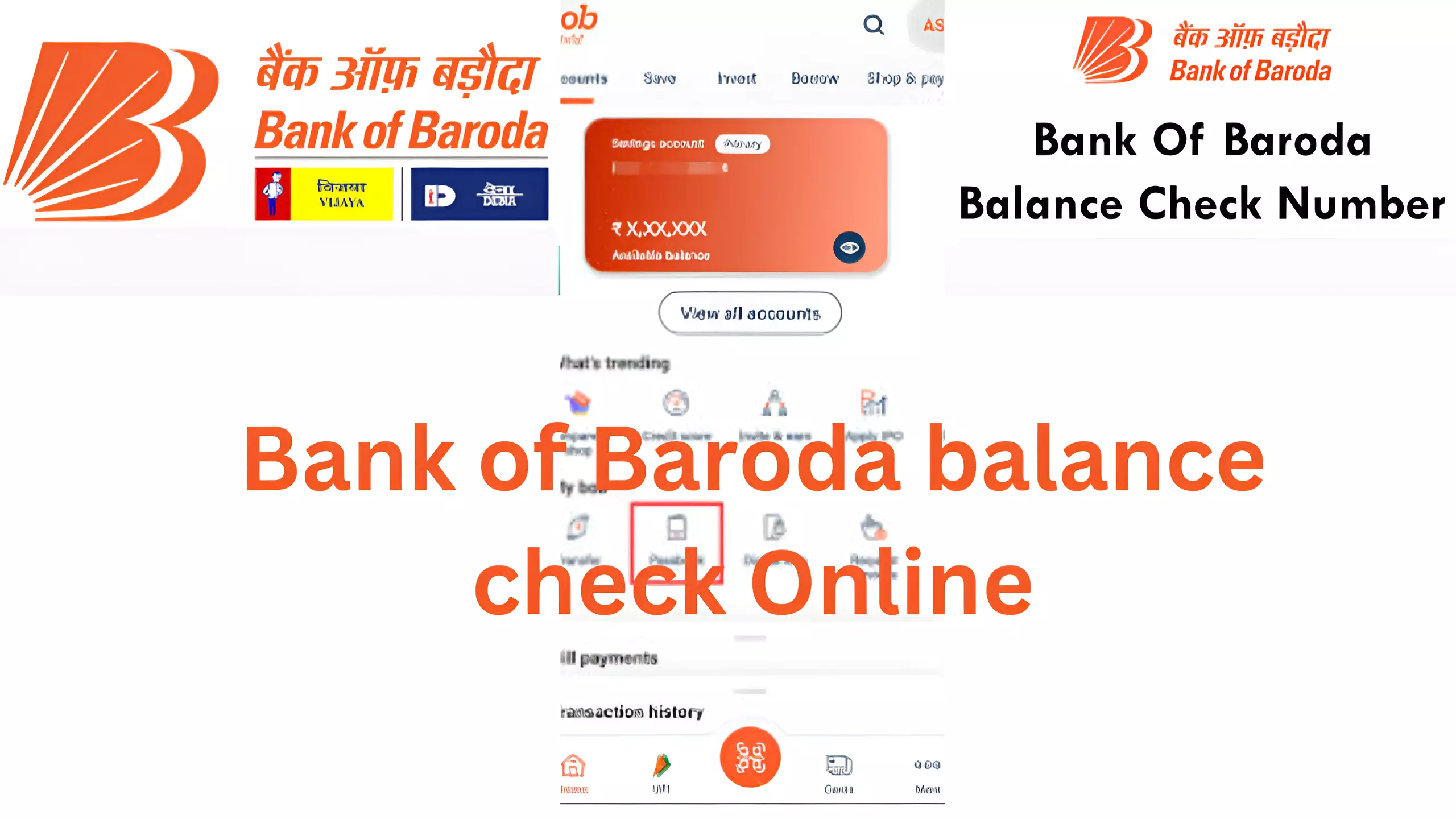 Bank of Baroda balance check Online